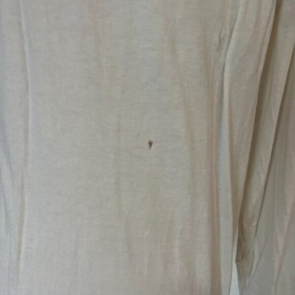 Mango Silk-Blend Ribbed Cardigan Ecru | Size L | Flawed - Picture 8 of 13